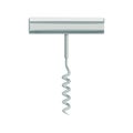 metal corkscrew illustration. steel corkscrew isolated on a white background