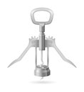 Metal corkscrew for opening a cork in a wine bottle vector illustration Royalty Free Stock Photo