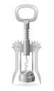 Metal corkscrew for opening a cork in a wine bottle vector illustration Royalty Free Stock Photo