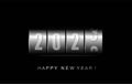 A metal counter counts the chronology. Happy New Year 2023. Vector