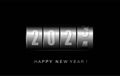 A metal counter counts the chronology. Happy New Year 2024. Vector.
