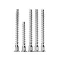 Metal countersunk screws on white. Hardware tool Royalty Free Stock Photo