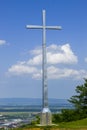 Metal cross at the top if the hill Royalty Free Stock Photo