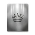 Metal Crown Emblem Shining on a Brushed Aluminum Rectangular Plaque Royalty Free Stock Photo
