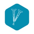 Metal crutches icon, outline style Royalty Free Stock Photo