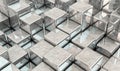 Metal cubes in 3d Royalty Free Stock Photo