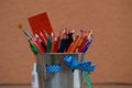 A rainbow of pencils Royalty Free Stock Photo