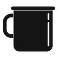 Metal cup icon, simple style