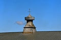 Metal cupola on a metal barn roof Royalty Free Stock Photo