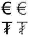 Metal currency symbol money bank euro Sing tugrik