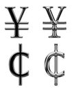 Metal currency symbol money bank yen Sing dollar cent