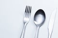 Metal cutlery for table decoration Royalty Free Stock Photo