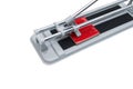 Metal cutter, for manual cutting of ceramic tiles, on a white background, close-up