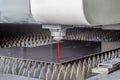 Metal cutting machine. Laser cutting. Close-up