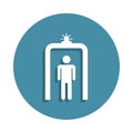 metal detector icon in badge style. One of airport collection icon can be used for UI UX Royalty Free Stock Photo