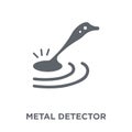Metal detector icon from Museum collection. Royalty Free Stock Photo