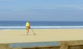 Metal detectorist on Pacific Beach