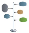 Metal directional signpost with color tables