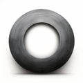 Metal Circle Isolated On White Background: Organic Material In Neo-geo Minimalism Style