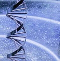 Metal DNA strands model Royalty Free Stock Photo