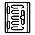 Metal door bunker icon outline vector. House building