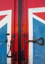 Metal door of the container with British flag Royalty Free Stock Photo