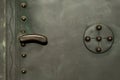 Metal door handle closeup outside no access way inside stop Royalty Free Stock Photo