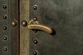 Metal door handle closeup outside no access way inside stop Royalty Free Stock Photo