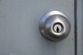 Metal Door Handle and Key Hole Close Up Royalty Free Stock Photo