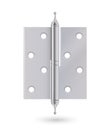 Metal door hinges, silver construction hardware. iron tools for joint gates and windows. Vector Royalty Free Stock Photo