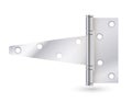 Metal door hinges, silver construction hardware. iron tools for joint gates and windows. Vector Royalty Free Stock Photo
