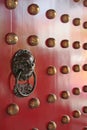 Metal Door Knocker with Dragon Lion Engraving