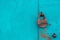 Metal door with lock in grungy and good texture Royalty Free Stock Photo