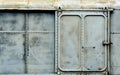 Metal door of old and rusty bogie train Royalty Free Stock Photo