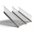 Metal Double Stair Isolated In White Background