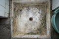 Dilapidated shower hole Royalty Free Stock Photo