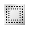 Metal drainage grate for shower or bathroom floor on white background. Realistic square drain Royalty Free Stock Photo