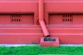 Metal drainpipe in red color Royalty Free Stock Photo