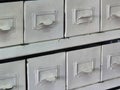 metal drawers from an old filing cabinet Royalty Free Stock Photo