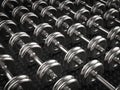 Metal dumbbell background Royalty Free Stock Photo