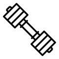 Metal dumbell icon, outline style