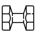 Metal dumbell icon, outline style