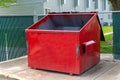 metal durable industrial trash dumpster for outdoor trash red steel ecology