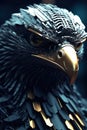 Metal Eagle Head Portrait. Generative AI