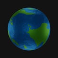 Metal Earth ball on dark background square 3d illustration