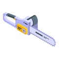 Metal electric chainsaw icon, isometric style Royalty Free Stock Photo