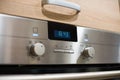 Metal electric kitchen oven control panel Royalty Free Stock Photo