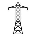Metal electric tower icon, outline style