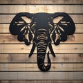 Metal Elephant Laser Cut Name Sign - Black Color - Extruded Design