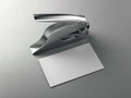 Metal embosser with white business card. 3d rendering Royalty Free Stock Photo